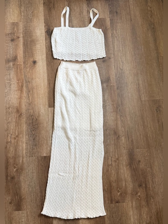 Willow & Wind Dresses & Skirts - Cream Knit Two-Piece Tank & Maxi Skirt Set